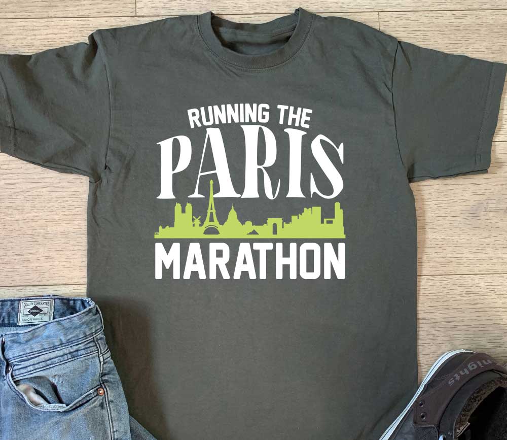 Running The Paris Marathon T-shirt Sports Top Garment Printing